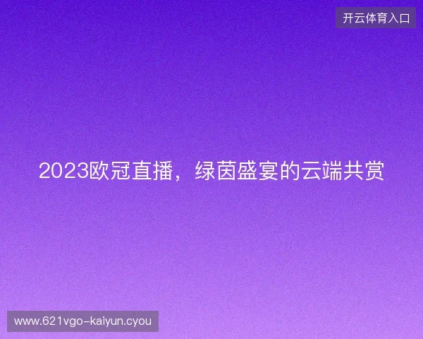 2023欧冠直播，绿茵盛宴的云端共赏